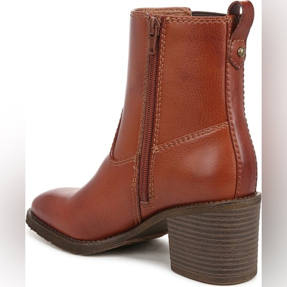 ZODIAC Claret Bootie Brown Ankle Chelsea Chunky Block Heel Boots Shoe Size 7 NEW - Picture 3 of 8